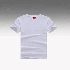 Mens blank custom logo casual cotton promotional crew regular short sleeve sublimation printing white t-shirt