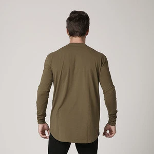 mens long sleeve fitness cotton spandex t shirts