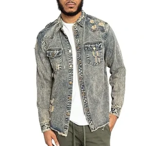 Mens Stylish Jean Jacket Casual Wear Oem Wholesale High Quality Mens Cotton Jeans Jacket Custom Mens Denim Jacket For Sale