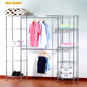 Metal Hanging Garment Closet Rack/Multifunctional Hotel Modern Simple Designs Cabinet Wardrobe