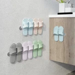 Metal Wall Mounted Shoe Rack Foldable Shoes Hanger Slippers Drain Storage Rack Shelf Shoe Hanging Holder Bathroom Organizer