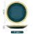 Import Modern Blackish Green Gold Ceramic Sauce Dish Salad Steak Fish Plate Soup Rice Noodle Bowl Dinner Spoon Porcelain Dinnerware Set from China