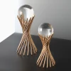 Modern clear crystal ball craft with metal stand Feng shui home decoration furnishing