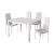 Modern Design Cheap Dining Room Furniture Metal Legs Glass Top Black Dining Table Set 6 Chairs Dining Room Set