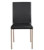 Modern furnitures house chromed silla metlicas stainless steel frame PU leather faux leather dining chair