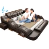 Modern Leather Storage Multifunctional Smart Bed with Massage and Speaker Functions