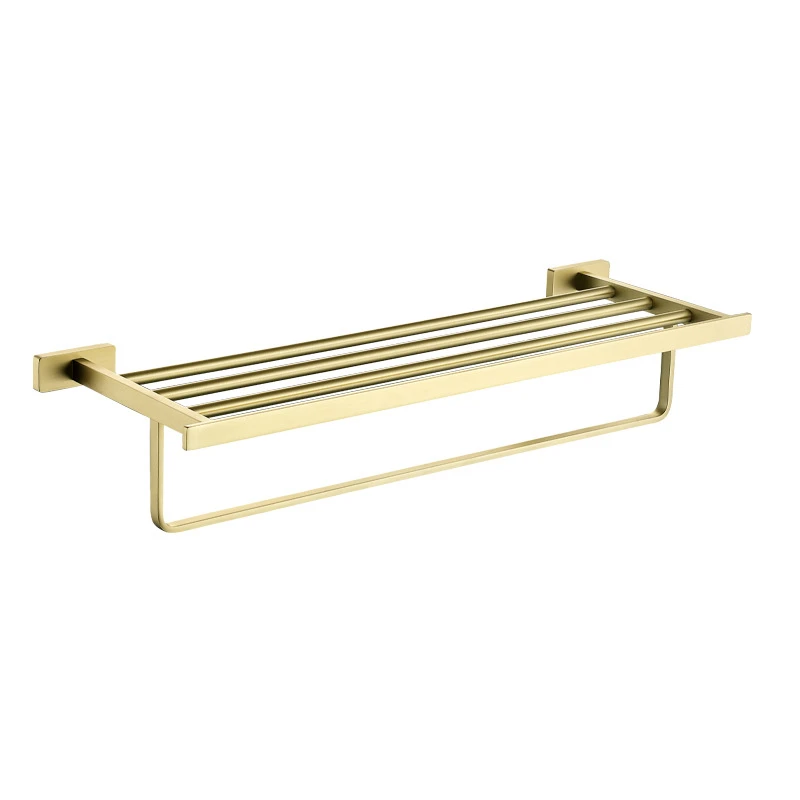 Modern luxury Gold Brass bathroom accessories wall mount Towel Rack Accessory Set