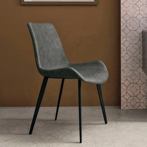 Modern Nordic Bent Backrest Hotel Leisure Restaurant Metal Dining Chair Wood
