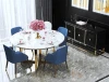 Modern Round Marble Dining Tables With Chairs Set Hotel Wedding Dining Table Gold Legs