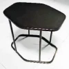 Modern Sturdy Metal Squared Frame Bar Stool with Soft Seat and Footrest for Home Living Room or Gym Use