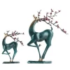 Modern style bronze material fawn shape home accessories decoration