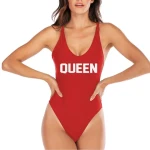Mommy Me Matching Family Swimwear Queen princess One Piece Mother Daughter Girl Swimsuits Cross Back Beachwear