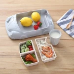 Most Popular Eco-friendly Biodegradable Children Feeding Supplies Creative Baby Bamboo Tableware With Cute Cartoon Design