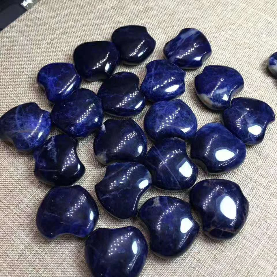 Natural Quartz Healing Blue-vein Stone Heart Crystal Energy Gemstone Heart