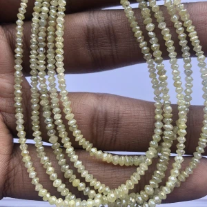 Natural Yellow Diamond Faceted Rondelle Gemstone Beads Strand from Manufacturer at Wholesale Best Price Shop Now