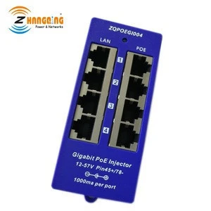 Network PoE Injector 1000Mbps Passive 4Port PoE Patch Panel For MikroTik/Uniquiti devices