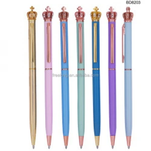 New Arrival Cheap Twistable Crown And On Top Ballpoint Pens Gel Ball Pens Metal Ball Point Pen