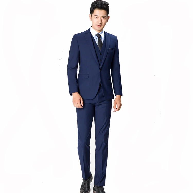 New Arrival Classic Elegant MenS Tailored Business Suit Wholesale Good Quality Cheap Ready Made In Stock Hotel Office Uniform
