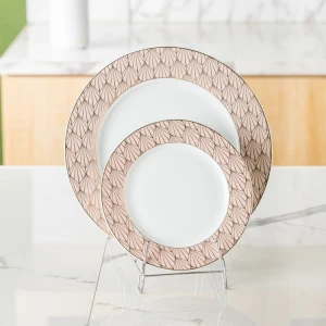 New arrived round fancy decal custom fine cheap pasta steak porcelain dinner plates