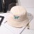 New autumn fisherman hat female leisure all-match sunscreen display face small shade butterfly print bucket hat