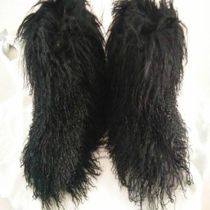 New Design Ladies Fur Snow  Boots Fur Mongolian Sheep Fur Boots