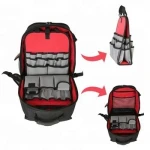 New Design Large Capacity Heavy Duty Electrician Backpack Tool Kit Bag with independent tool wall