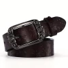 New design Solid color jeans belt women cowhide luxury genuine leather belt