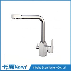 New Dual Handle Chrome Plated Water Filter 3 Way Ro Kitchen Faucet