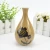 New products little small white and brown ceramic vase with black flower design