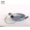 New Style Marble Non-stick Coating Chinese Wok Stew Pot Dutch Oven With Glass Lid