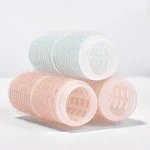 Newest collection self adhesive hair curler manual plastic splice hair roller