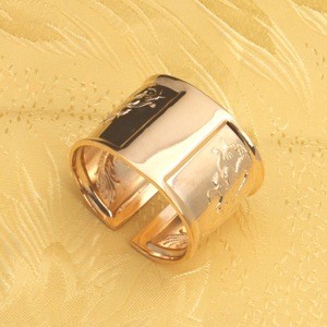 Nice Design Hotel Mirror Polish Silver Gold Stainless Steel Napkin Ring