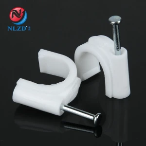 NLZD Plastic Electrical Square Round Circle Cable Clips Nail Wire Fastener Cable Clamp