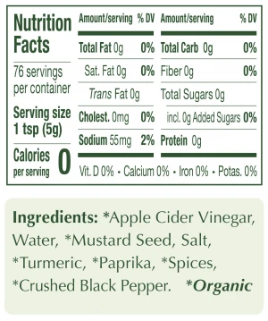 Non GMO Gluten Free Portland Organic Yellow Mustard 14 oz Organic Vegan Tumeric Food