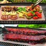 Non stick Copper sheet for grill bbq grill sheet cooking mat large size 42x63cm