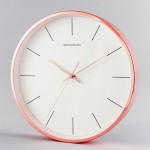 Nordic round minimalist metal frame light luxury mute clock, multicolor optional interior luxury decorative wall clock 12 inches
