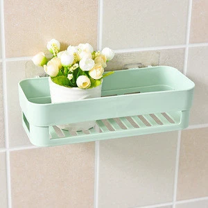 Nordic Style Basket Bathroom Storage Nail-Free Rack Kitchen Bathroom Paste Storage Shelf