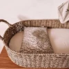 Nursery Essential wicker Baby Moses Basket Seagrass Baby Changing Basket Diaper Changing Topper for table