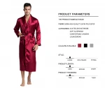 OEM/ODM Mens Silk Satin Bathrobe Robe Long Solid Silk Night Robes Kimono Homme Dressing Gown Silk Robes Batas Para Dormir