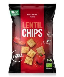 Organic Vegan Wholegrain Lentil Chips Paprika Not Fried | Private Label | Wholesale | Bulk | Made In EU