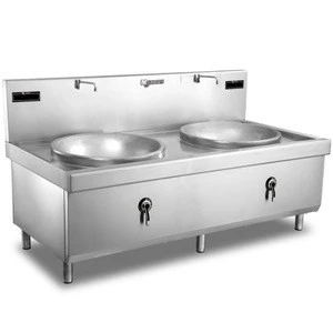 Oriental Commercial Combination Induction Cooker with dual burner and dual basin