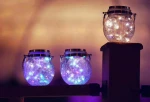 Outdoor Decoration Holiday Mason Solar Glass Jar Led String Lights
