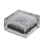 outdoor decoration IP65 waterproof clear glass solar ice brick deck lights ground buried lamp for garden pathway