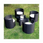 Outdoor Furniture Rattan Garden Wicker Table And Chair For Coffee Shop