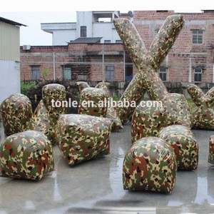 outdoor inflatable Camouflage Paintball Set, inflatable paintball bunkers,inflatable paintball field