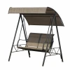 Outdoor patio hanging double swing chair with canopy