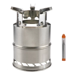 Outdoor portable stainless steel folding firewood stove alcohol stove mini windproof picnic outdoor camp stove