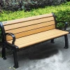 patio street furniture recycled plastic wooden long garden outdoor bench with cast aluminum legs