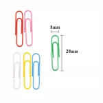 100pcs/bag Colorful Officemate Vinyl Coated Paper Clips Shape 28mm Office Clip Can Choose Color