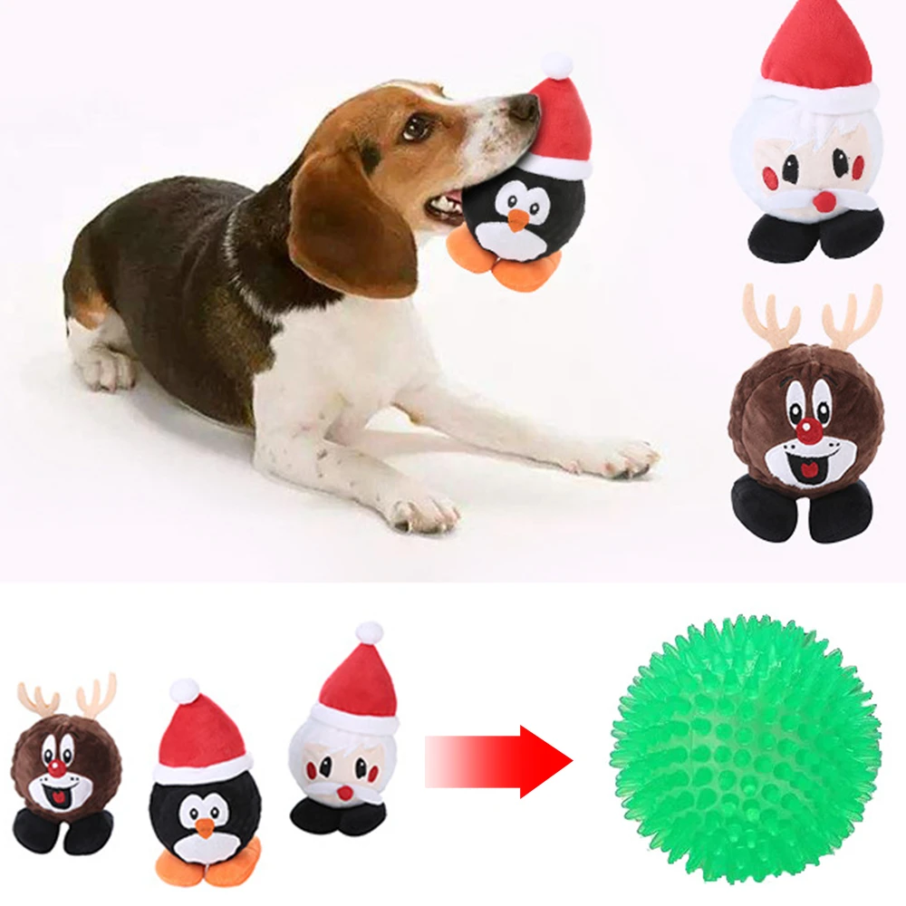 Plush Pet Dog Christmas Series Set Cute Dolls Bite Toy Funny Pet Chewing Toy For Dog Pupy Cat Washable Dog Play Supplies